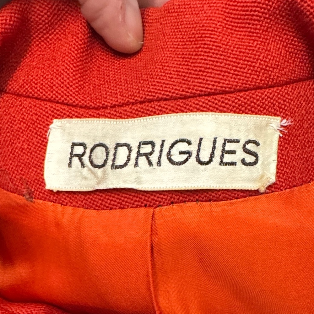 Vintage 1960s Rodrigues Red Embroidered Women's Coat - Picture 2 of 8